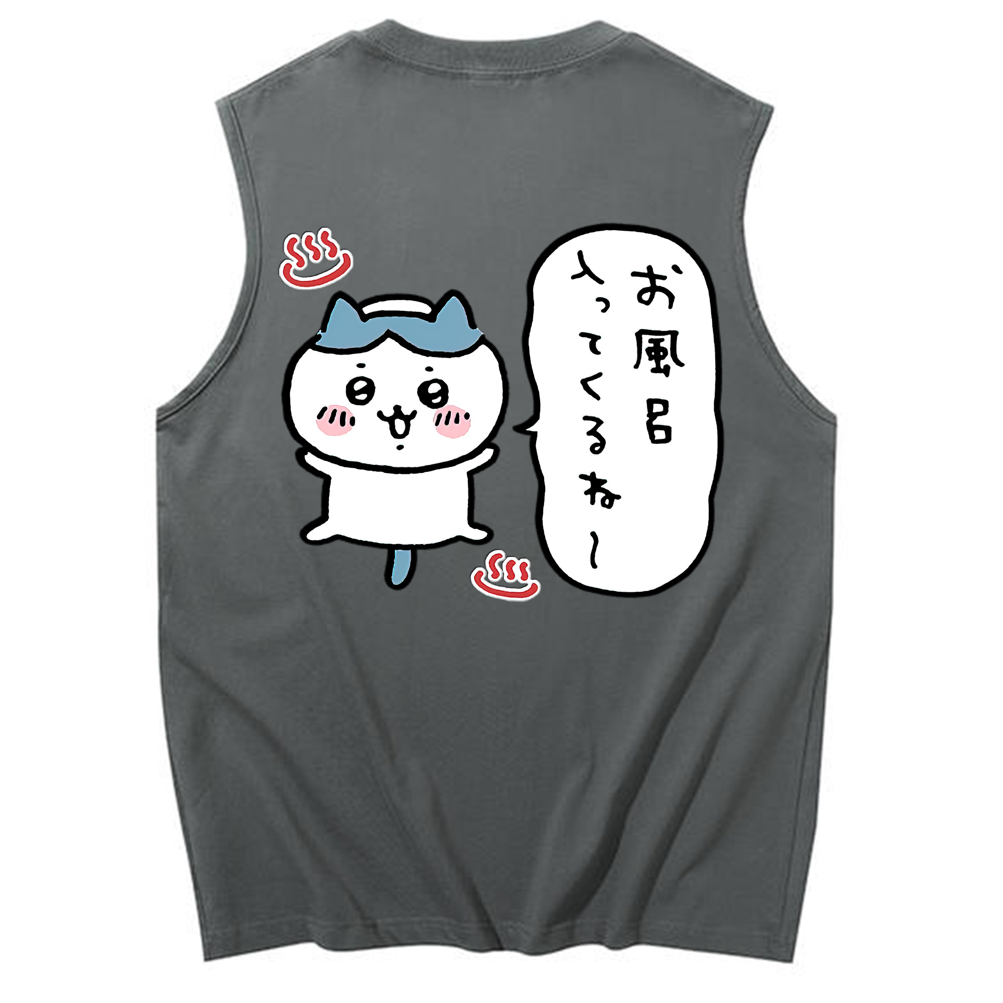 （画像用） ちいかわ ハチワレ Chii-kawa hachiware コットン100％タンクトップ（背面プリント）